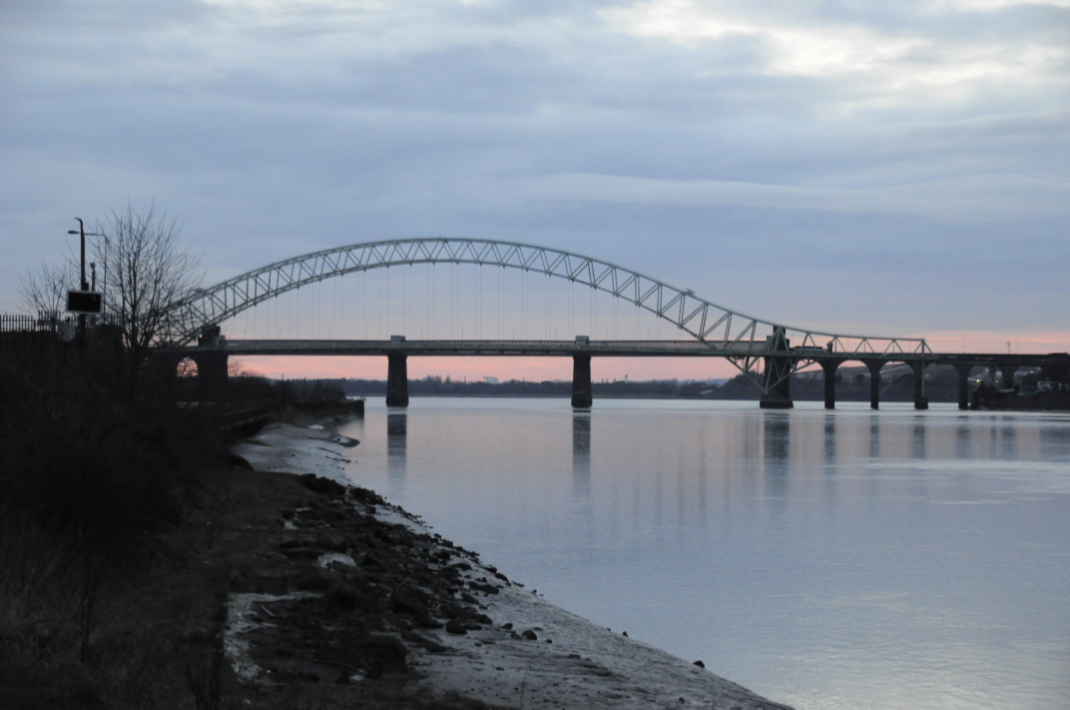 Bridge , evening in February